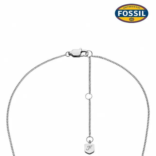 【FOSSIL】Sutton 銀翼流光項鍊耳環禮盒組-銀色 JF04935SET