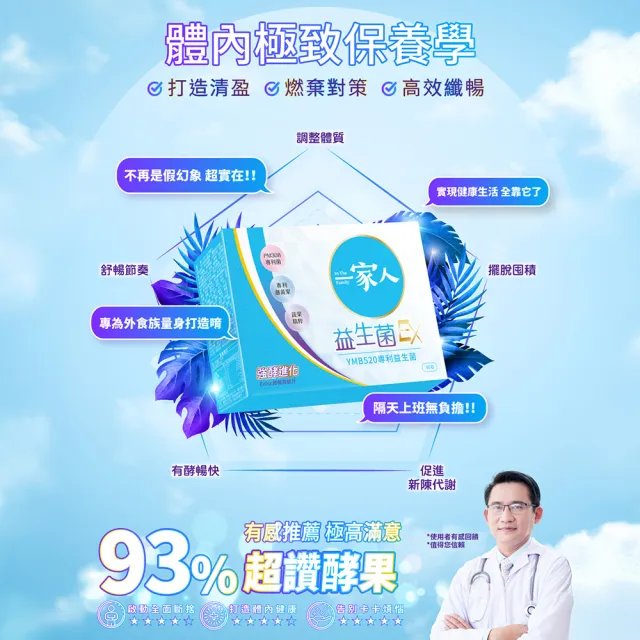 【YM BIOMED 陽明生醫】一家人益生菌EX版12盒組贈原版益生菌80包(代謝進化 專利菌 藤黃果 蔬果精萃 纖暢)