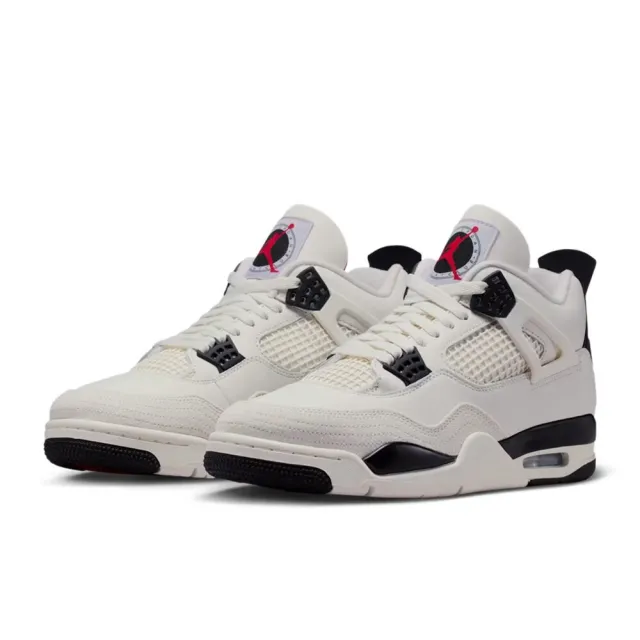 【NIKE 耐吉】Air Jordan 4 Retro 奶油白 大學紅 AJ4 緩震 氣墊 休閒鞋 運動鞋 男鞋 IM4002-100