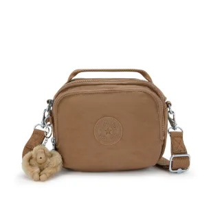 【KIPLING官方旗艦館】棕褐色輕巧兩用側背後背包-CAHIR