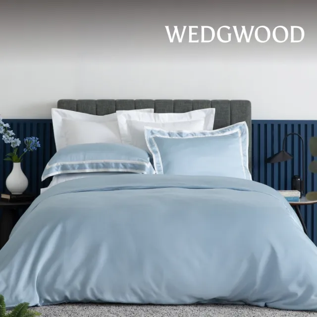 【WEDGWOOD】天絲兩用被床包枕套四件組 雙人｜簡意素色(60支300織)