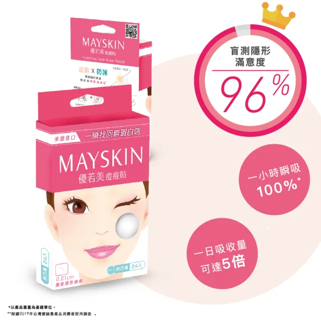 【MAYSKIN 優若美】隱形痘痘貼薄透型(45入)