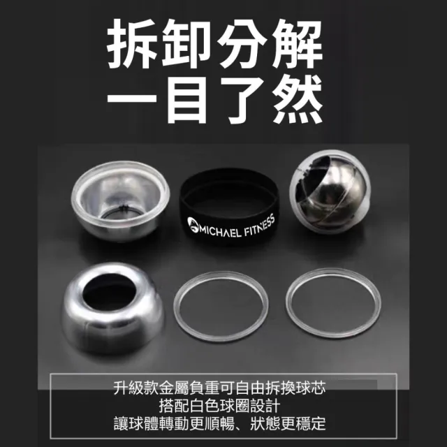 【Michael Fitness 麥克健身】金屬負重腕力球 腕力球 自啟動 腕力球 腕力器 握力球 握力器 腕力訓練 手腕球