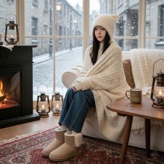 【HaNA 梨花】買一送一個髮帶 專屬冬日暖意 立體貓耳朵喵喵兔毛毛帽