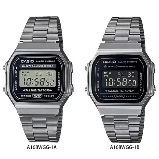 【CASIO 卡西歐】A168WGG 復古時尚 煙燻灰電子錶(送原廠錶盒 錶徑約3.6公分)