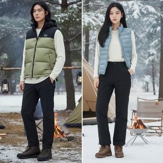 【遊遍天下】男女款防水GLOBETEX防風保暖刷毛褲衝鋒褲雪褲長褲(S-6L 大尺碼)