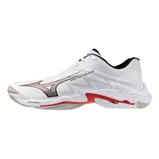 【MIZUNO 美津濃】Wave Lightning Elite 男 排球鞋 包覆 回彈 白 紅(V1GA260059)