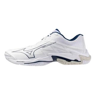 【MIZUNO 美津濃】Wave Lightning Elite 男 排球鞋 包覆 回彈 白 藍(V1GA260055)