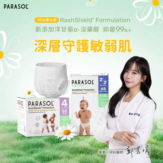 【PARASOL】進化版｜新科技水凝尿布 禮盒4箱組 黏貼型XL(2包/箱)