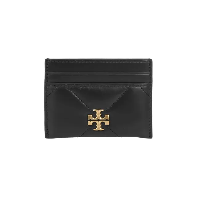 【TORY BURCH】Kira 菱格紋縫線4卡卡片夾/名片夾(黑色)