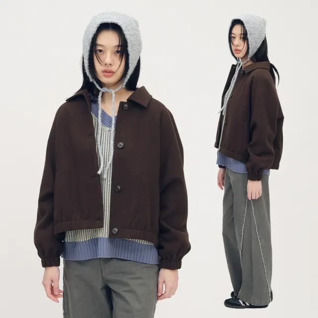 【plain-me】SAAKO 外套 女生外套 短版外套 保暖 毛呢外套 可拆領_SAA1126-252
