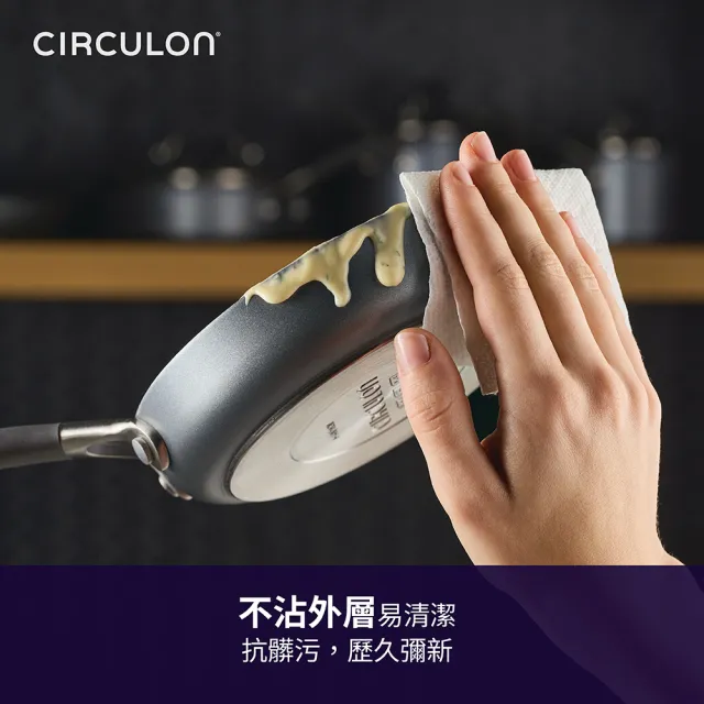 【MEYER 美亞】CIRCULON 圈圈鍋 A1系列 極致抗刮不沾平底鍋16cm(IH/電磁爐/洗碗機/不鏽鋼鏟適用)