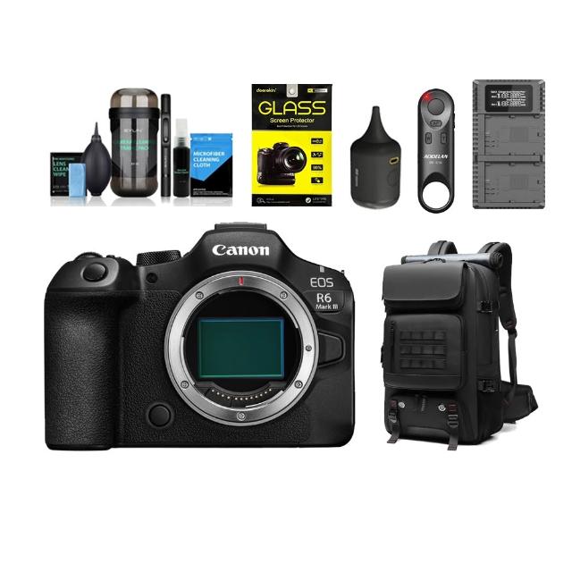 【Canon】EOS R6 Mark III R6M3單機身+遙控器+UCN2充電器+nano氣吹+EY-15清潔+7768包+鋼化貼(公司貨拆機版)