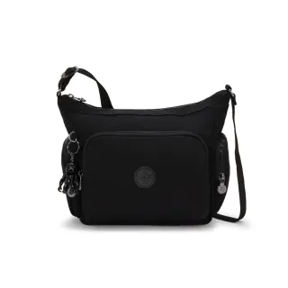 【KIPLING官方旗艦館】『牛角包』碳黑輕巧多袋實用側背包-GABB S