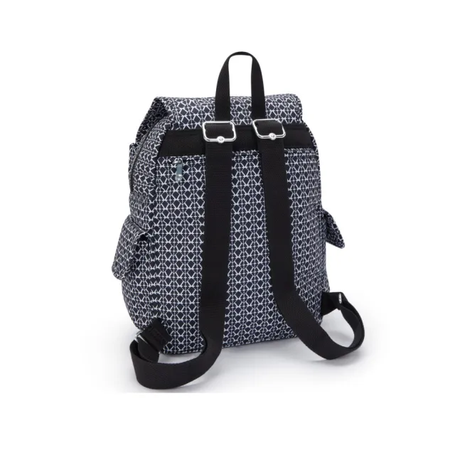 【KIPLING】『猴子包』經典老花拉鍊掀蓋後背包-CITY PACK S