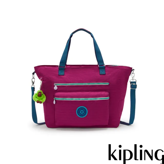【KIPLING】（網路獨家款） 紫紅色拉桿旅行袋-ISAAC 女包