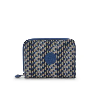 【KIPLING官方旗艦館】藍米格紋短夾-MONEY LOVE