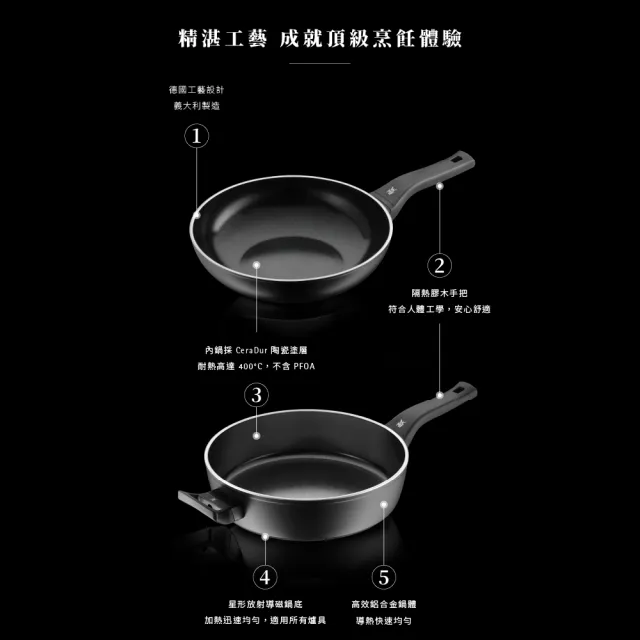 【WMF官方直營】WMF Ceradur Plus 陶瓷不沾炒鍋(28cm)