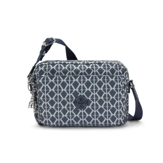 【KIPLING官方旗艦館】藍灰老花多層隨身斜背包-ABANU M
