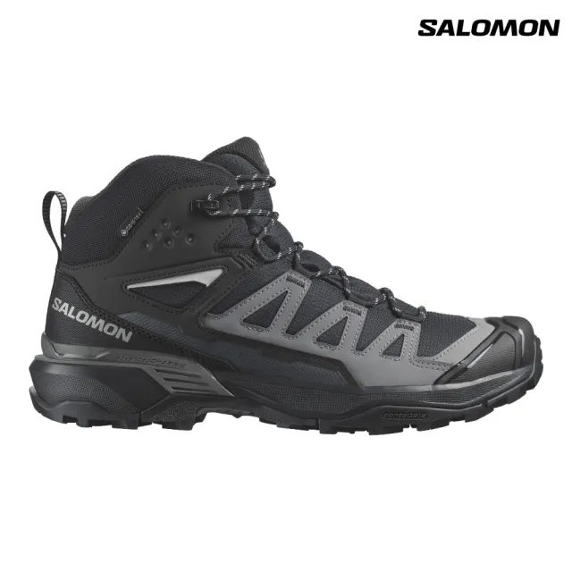 【salomon】X ULTRA 360 MID GORE-TEX 男款 中筒登山鞋 黑/磁灰/藍灰