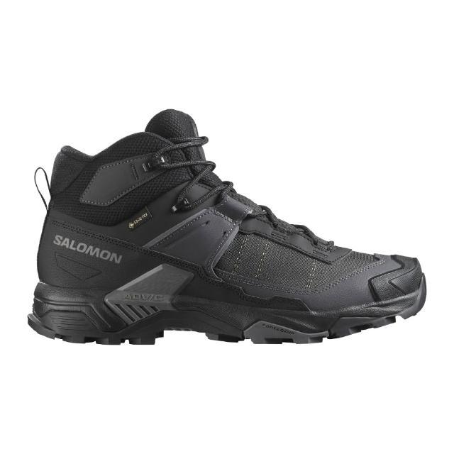 【salomon】X ULTRA 5 MID GORE-TEX 男款 中筒登山鞋 黑/瀝青/岩堡灰