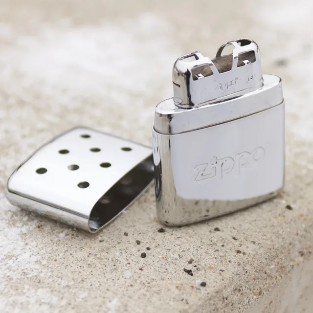 【Zippo】暖手爐 懷爐-小型銀色6小時＋355ML Zippo專用油(暖手爐 懷爐)