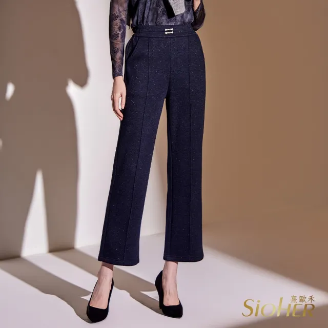 【SiOHER 熹歐禾】現貨 訂製雙面毛呢名模褲三件組(女裝/褲子/長褲/直筒褲/通勤)