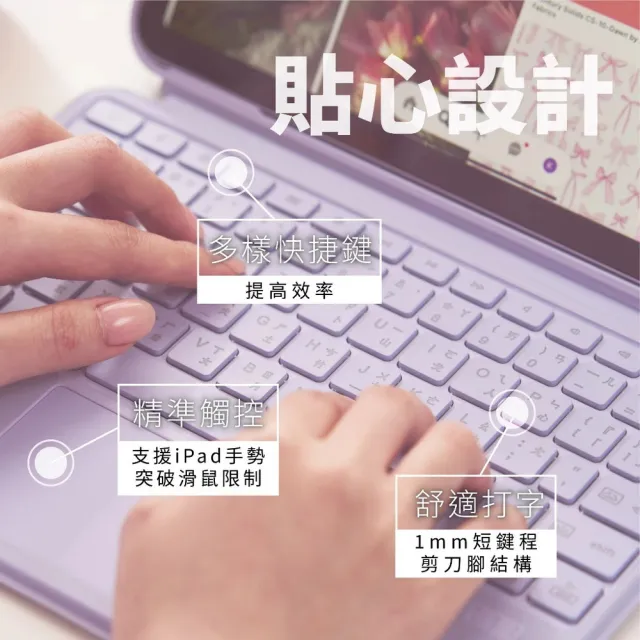 Lycander LY-CL1 iPad Air Pro磁吸超薄藍牙鍵盤多功能軍規防震平板保護殼(簍空散熱/可拆卸變形)