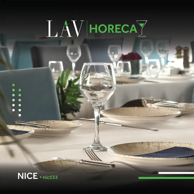 土耳其LAV HORECA 尼斯細緻系列紅酒杯330ml-6入組 (LAV細緻酒杯、大容量紅酒杯、長笛香檳杯)