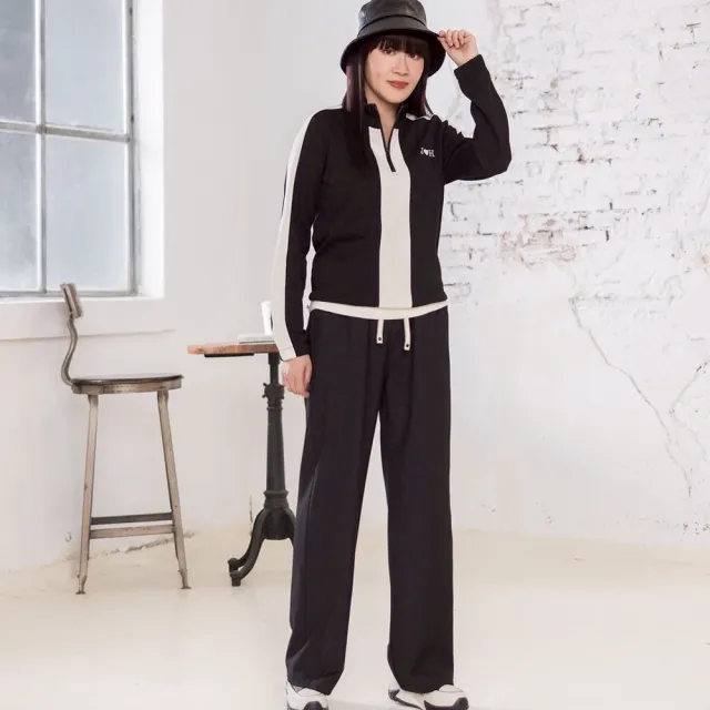 【JIN HWA 今譁】韓版時尚色拼接拉錬立領造型修身顯瘦休閒棉T上衣X6601