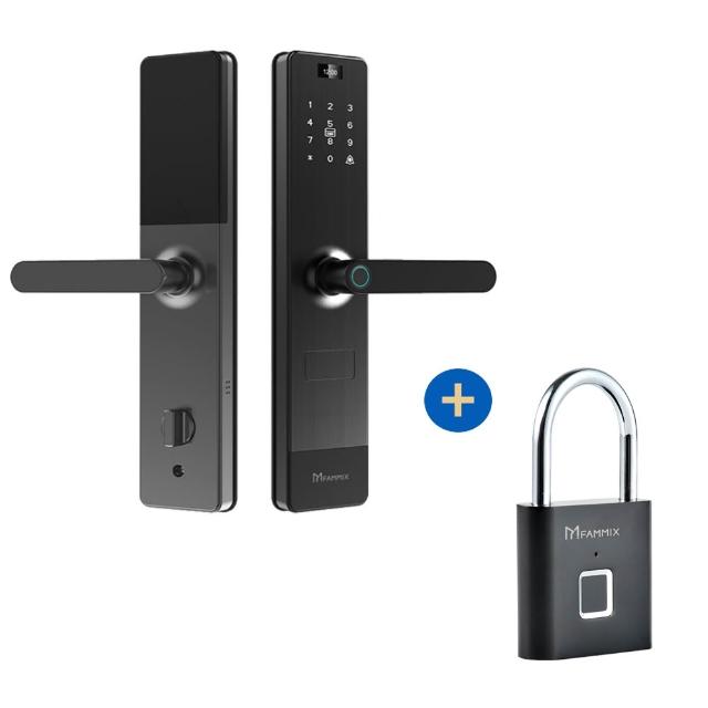 【FAMMIX 菲米斯】SAFER-2 六合一把手式電子鎖+指紋密碼掛鎖