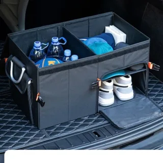 【SHIMOYAMA 霜山】布質多功能可分隔車用折疊收納箱-59L(摺疊箱/戶外收納箱/折疊式收納箱)