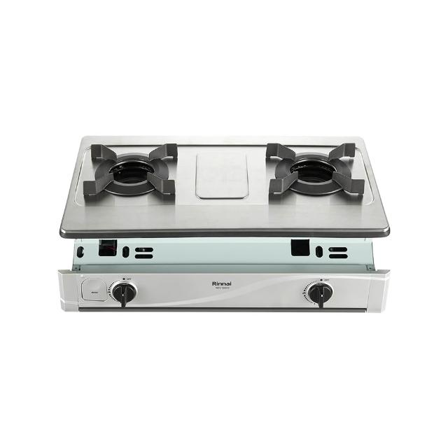 Rinnai 林內 RBTS-N2601S-LPG 雙口內焰瓦斯爐,採用不鏽鋼爐臺與高品質爐頭,電子連續點火設計方便使用。機體尺寸720×224×459mm,能源效率第一級,瓦斯消耗量8~9kW,產地中國,保固1年,BSMI許可字號R41095。標準安裝,適閤家庭廚房,提升烹飪效率與安全。 Rinnai林內牌 RBTS-N2601S