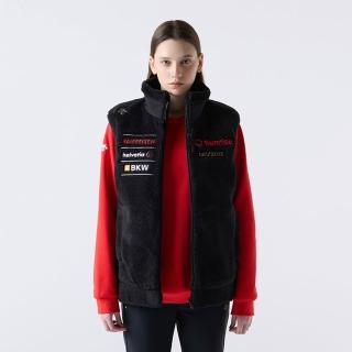 【DESCENTE】羽絨背心 女 保暖 (SWISS SKI) SHERPA FLEECE VEST 黑 SQ423SVEO2-BLK0