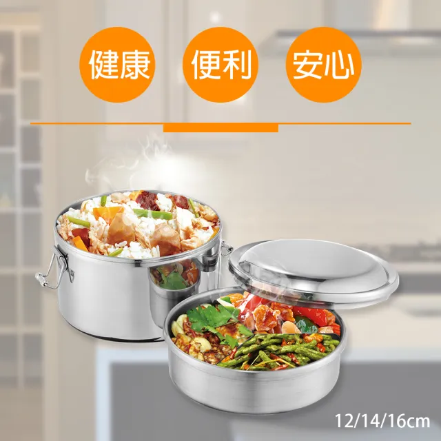 【PERFECT 理想】極緻316雙層圓形便當盒-16cm(台灣製造)