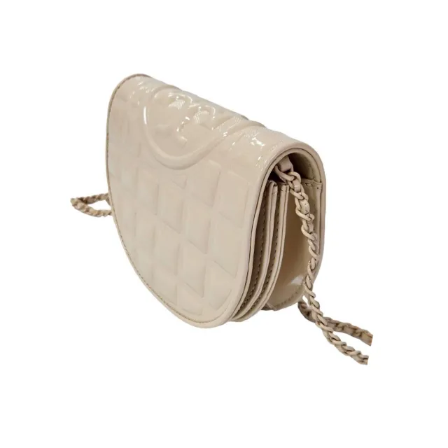 【TORY BURCH】專櫃款Mini Fleming 漆皮立體方格斜背包 迷你款小廢包!不能裝手機