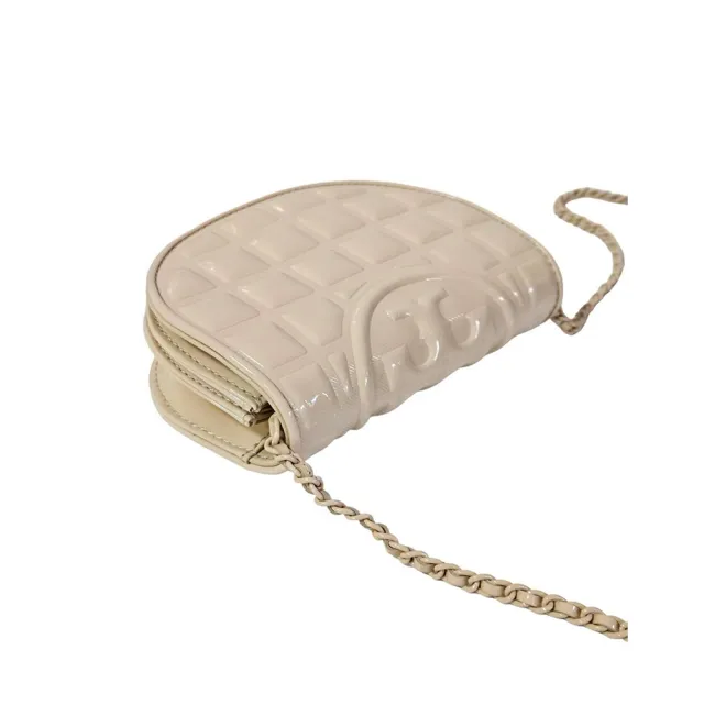 【TORY BURCH】專櫃款Mini Fleming 漆皮立體方格斜背包 迷你款小廢包!不能裝手機