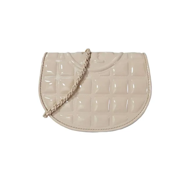 【TORY BURCH】專櫃款Mini Fleming 漆皮立體方格斜背包 迷你款小廢包!不能裝手機