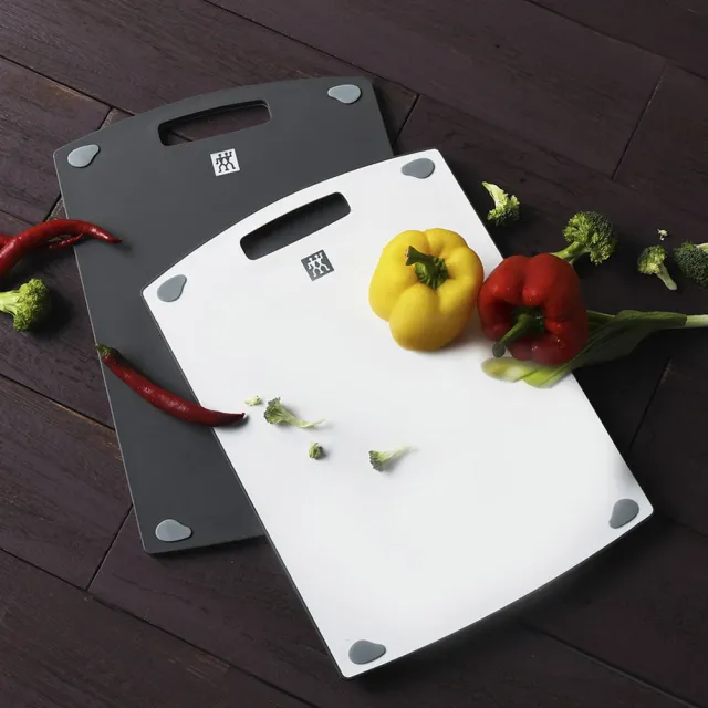 【ZWILLING 德國雙人】雙面抗菌砧板36cmx20cm-M號+Now S蔬果刀/削皮刀8cm(德國雙人牌集團官方直營)