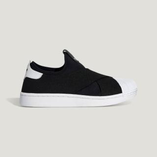 【adidas 愛迪達】休閒鞋 女鞋 運動鞋 三葉草 SUPERSTAR II SLIP-ON 黑 KH8210(9127)