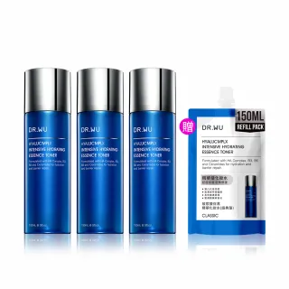 【DR.WU 達爾膚】玻尿酸保濕精華化妝水150ML(經典款 3入組)