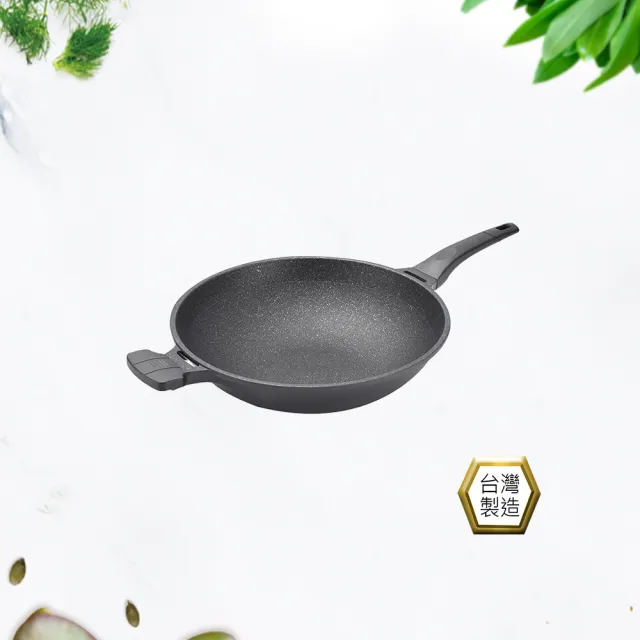 【PERFECT 理想】日式黑金鋼炒鍋-36cm單把無蓋(台灣製造)