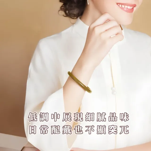 新中式天然綠檀木手鐲56mm(素面手鐲 手錬手環 母親節 送女友 情人節 生日禮物 新年 結婚)