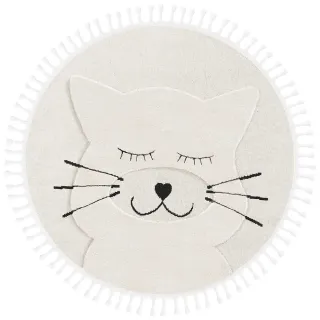 【Libby Home Decor】土耳其地毯－Libby Home Decor｜Bilbao Kids系列－夢裡的喵星人(圓形)