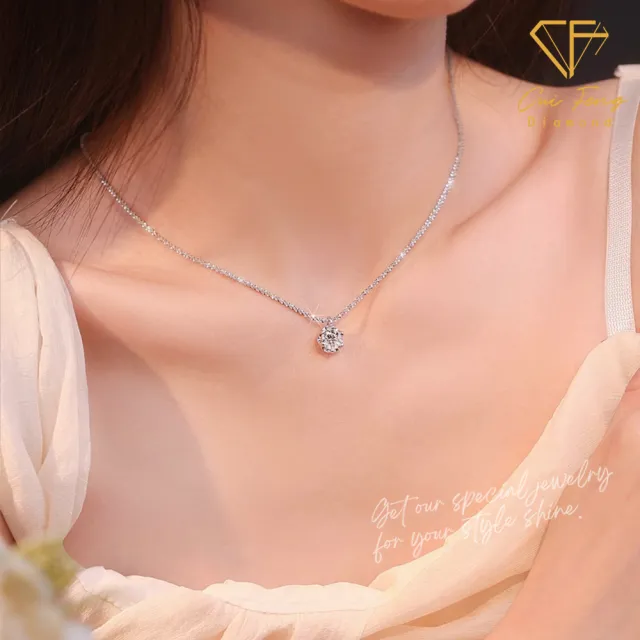 【CF Diamond】項鍊 莫桑鑽《星願》(雙11 1克拉  鑽石 項鏈 求婚 生日禮物)