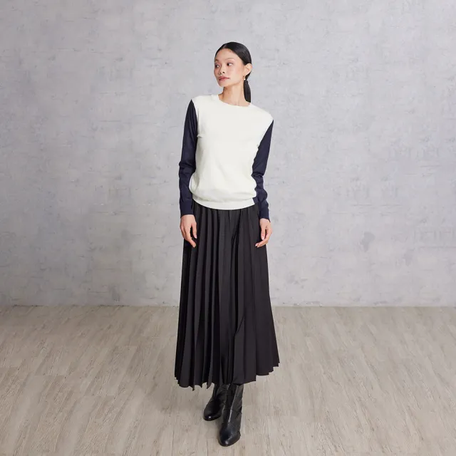 【giordano ladies】25FW 撞色百褶裙(02465526)