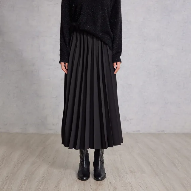 【giordano ladies】25FW 撞色百褶裙(02465526)