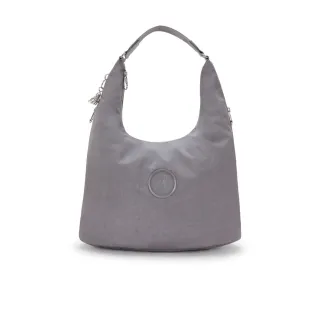 【KIPLING】魅灰色彎月形手提肩背包-EANNA ZIP
