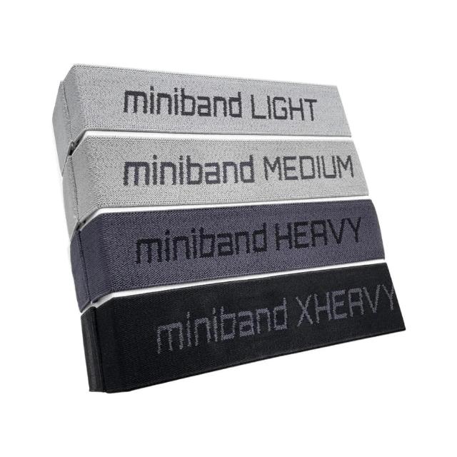 德國aerobis minibands 訓練阻力帶4件組10、14、20、30kg(彈力帶、翹臀圈)