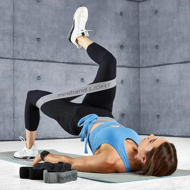 德國aerobis minibands 訓練阻力帶4件組10、14、20、30kg(彈力帶、翹臀圈)